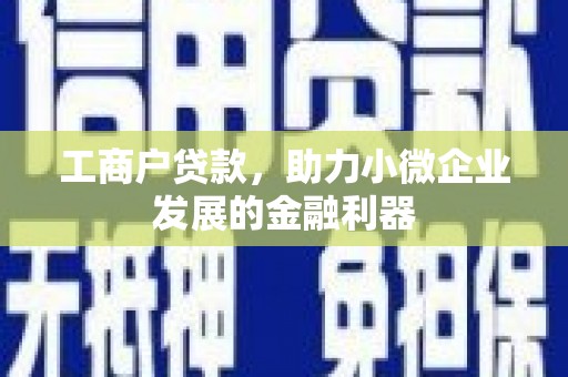乐昌工商户贷款，助力小微企业发展的金融利器