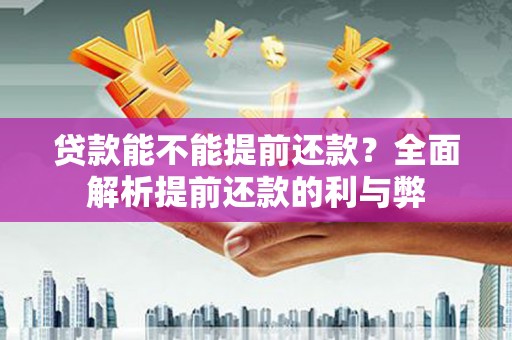 沧源贷款能不能提前还款？全面解析提前还款的利与弊