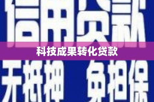 顺河科技成果转化贷款
