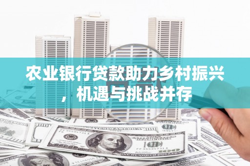 板芙农业银行贷款助力乡村振兴，机遇与挑战并存