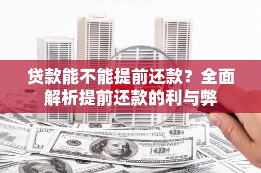 沈北新区贷款能不能提前还款？全面解析提前还款的利与弊