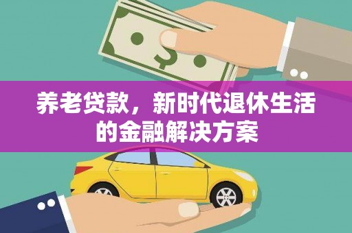 横峰养老贷款，新时代退休生活的金融解决方案
