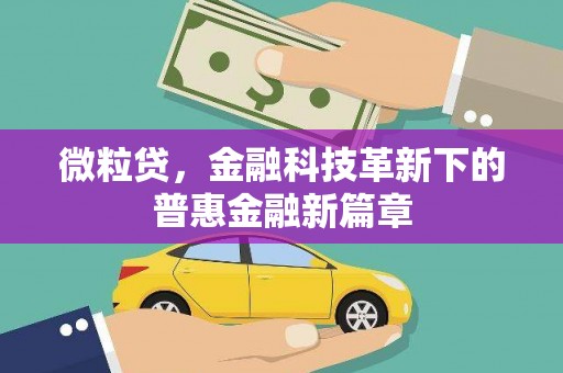 宾阳微粒贷，金融科技革新下的普惠金融新篇章